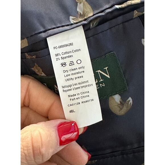 Lauren Ralph Lauren Men's Classic-Fit Elbow Patch Corduroy Blazer Coat Size 46L - Picture 7 of 8